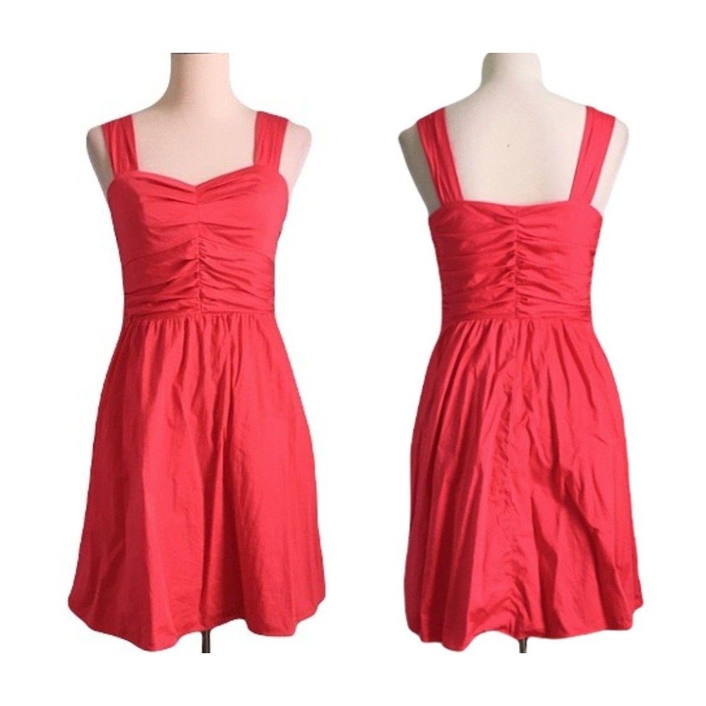 EXPRESS Women's Sweetheart Neckline Ruched Bodice Hot Pink Mini Dress Size 12 - Picture 3 of 12